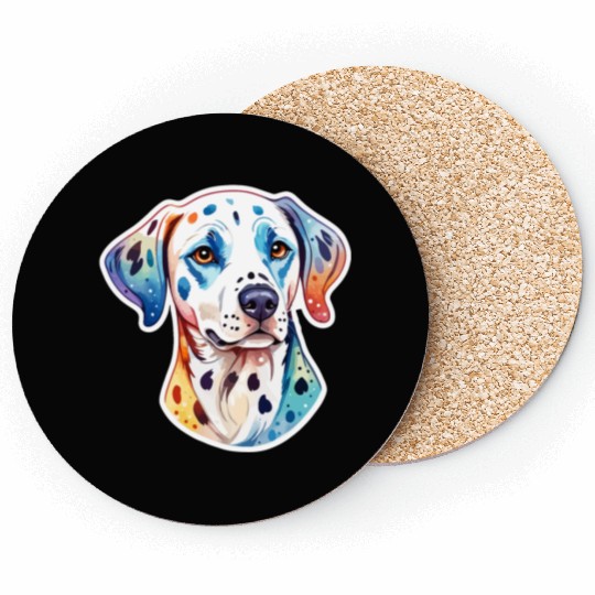 Dalmatian Dog Watercolor Coasters