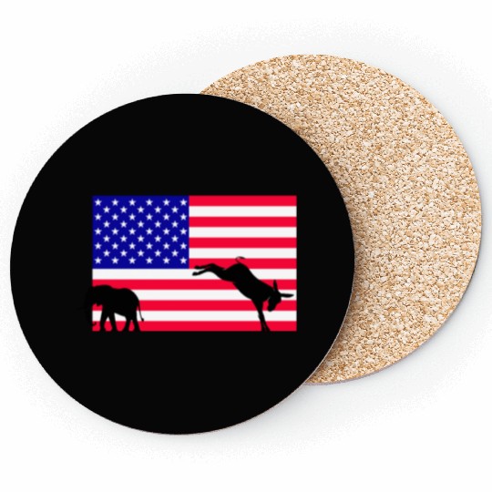 Donkey kicking out the elephant US Election 2024 Coasters