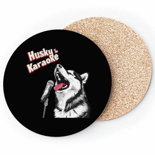 Husky & Karaoke Dog Husky Lover Coasters