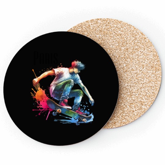 Cool Urban Skater Graphic Athletic Streetwear Coasters