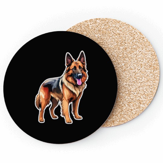 Belgian Shepherd Watercolor Coasters