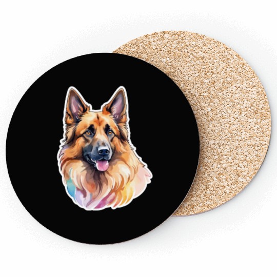 Belgian Shepherd Watercolor Coasters