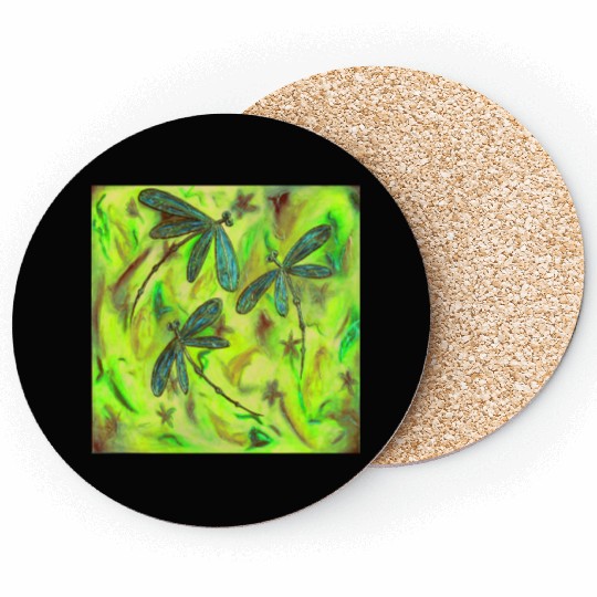 Dragonfly Flit Gorgeous Green Coasters