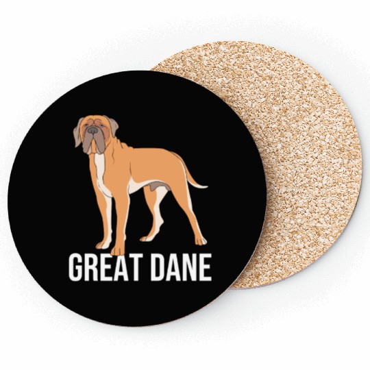Cute Dog Lover Dog Mom And Dog Dad Great Dane Coasters
