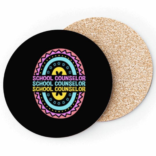 Rainbow Boho School Guidance School Counselor Coasters