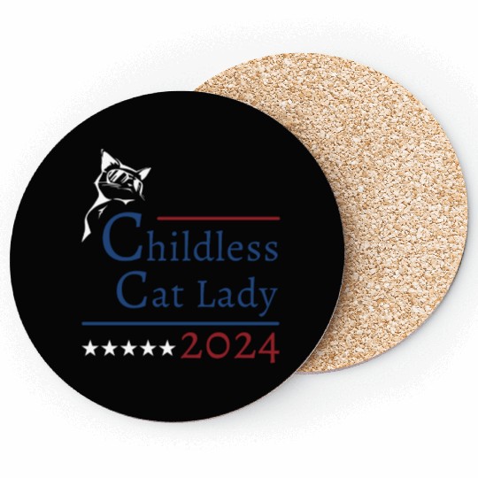 "Childless Cat Lady" Kamala Harris 2024 Coasters