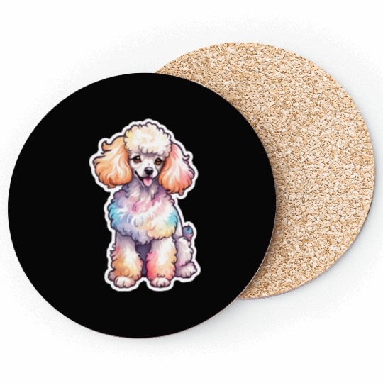 Poodle Watercolor Coasters