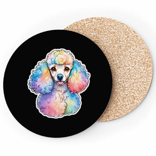 Poodle Watercolor Coasters
