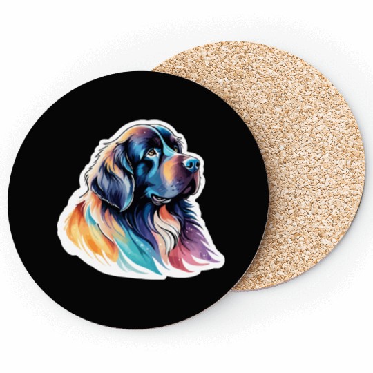 Newfoundland Dog Watercolor Coasters