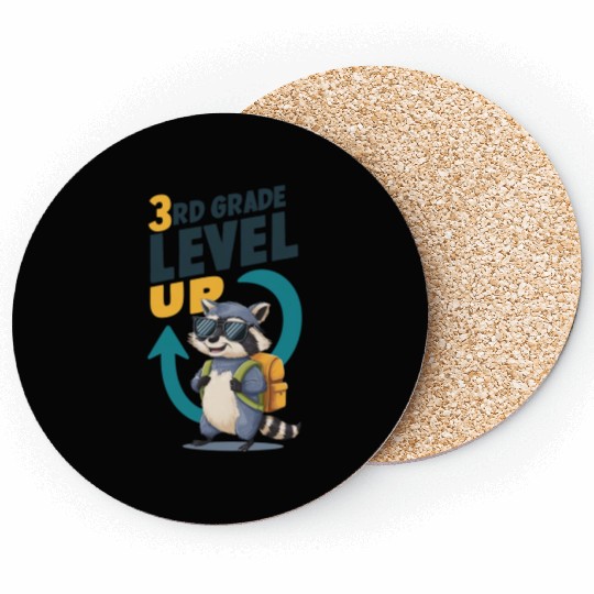 3RD Grade Level Up Back To School Design Coasters