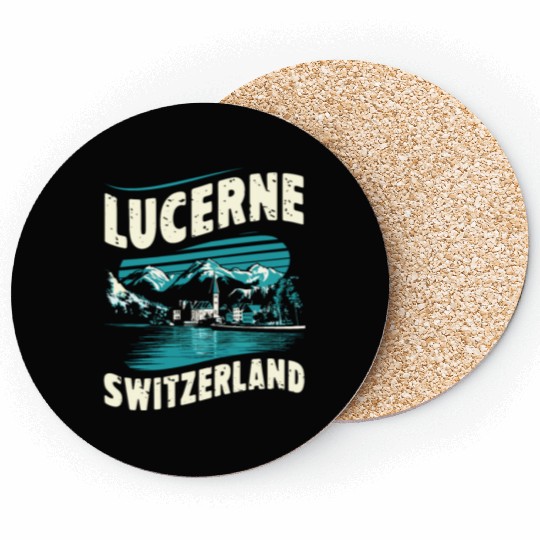 Lucerne Switzerland Souvenir Scenic Mountains Coasters