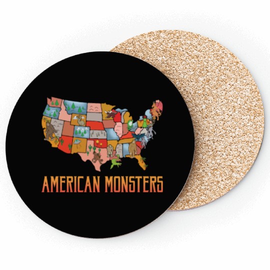 American Monsters Cryptid Monsters Myth Creatures Coasters