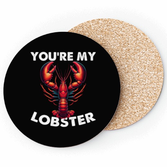 Friends You're My Lobster Valentine's Day Quote Coasters
