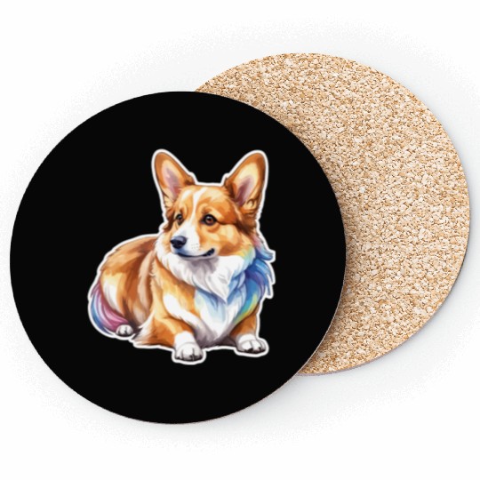 Pembroke Welsh Corgi Watercolor Coasters