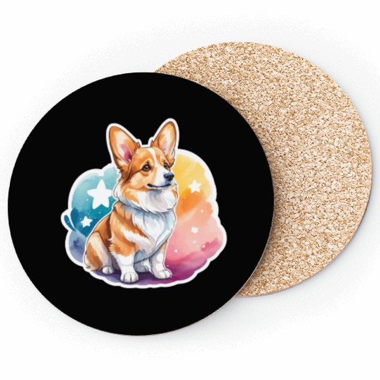 Pembroke Welsh Corgi Watercolor Coasters