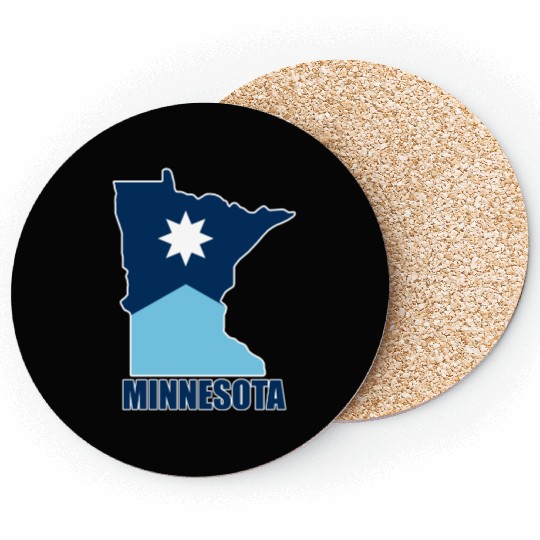 The new Flag of Minnesota State and map Coasters