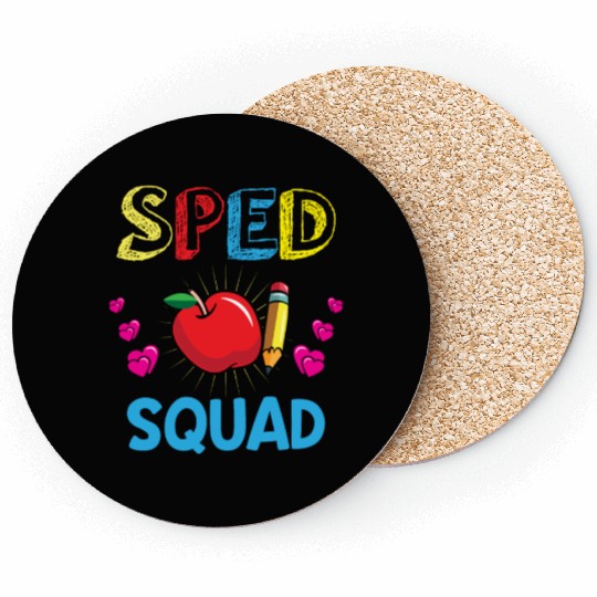 Sped Teacher special education teacher quad Coasters
