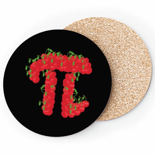 Cherry Pi Day Funny Pie Cherries 3.14 Science Coasters