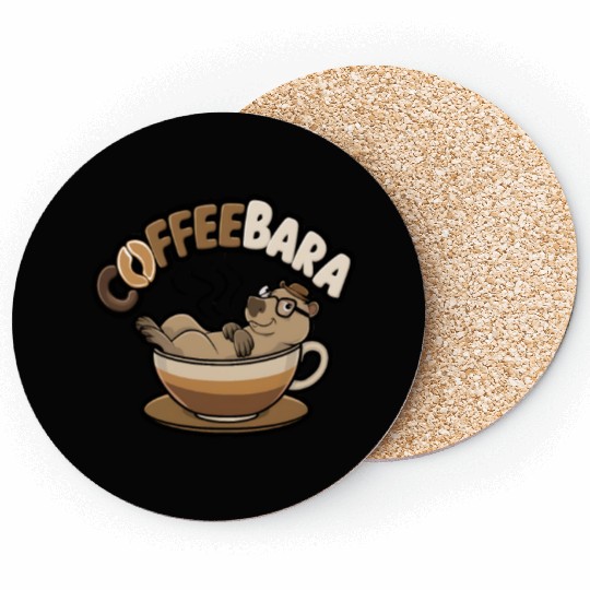 Coffeebara Capybara Coffedrinker Coasters