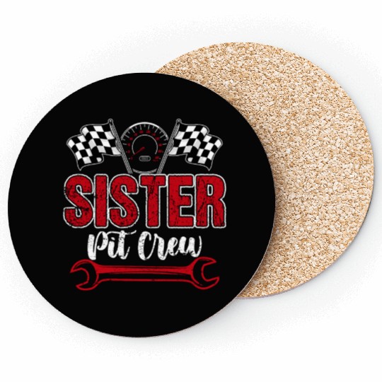 Birthday Party Racing Family Sister Pit Crew Coasters