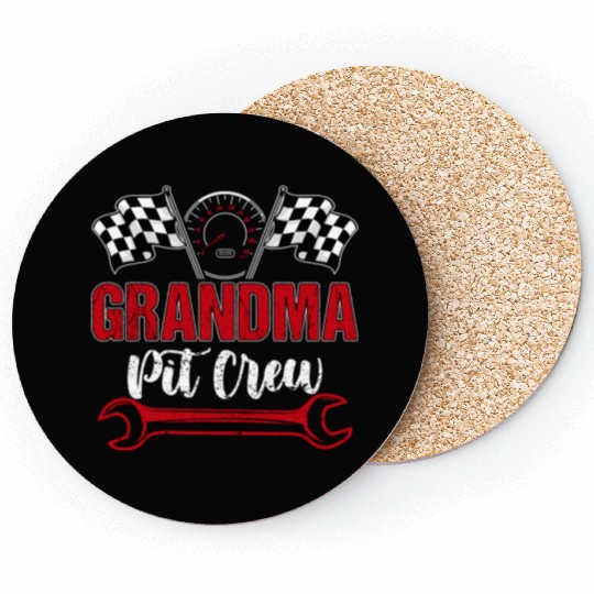 Race Car Birthday Racing Family Grandma Pit Crew Coasters