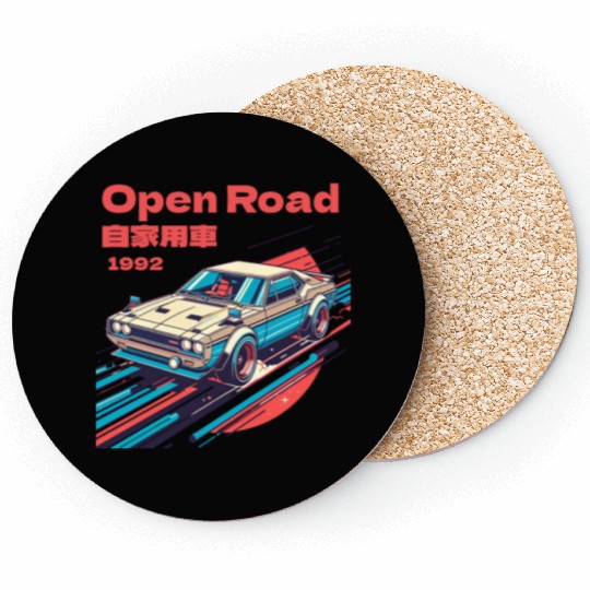 Retro Racing Car Japan Coasters