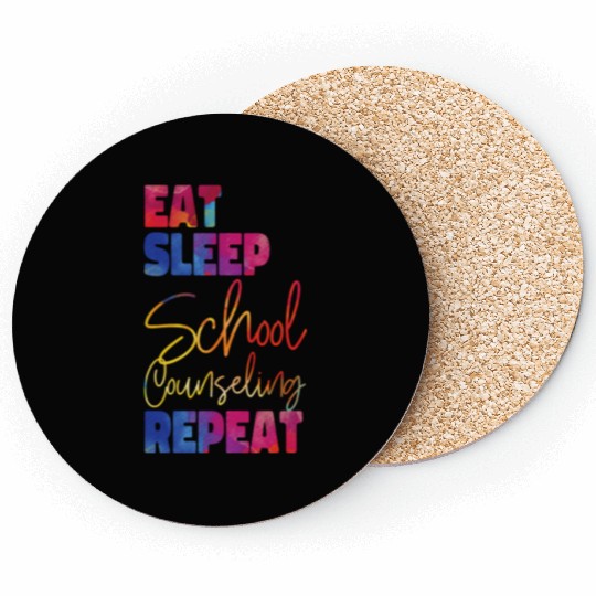 School Counselor Watercolor Eat Coasters