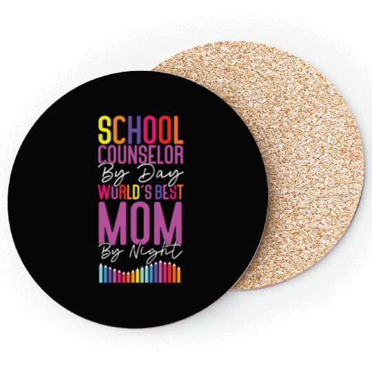 School Counselor Mom School Coasters