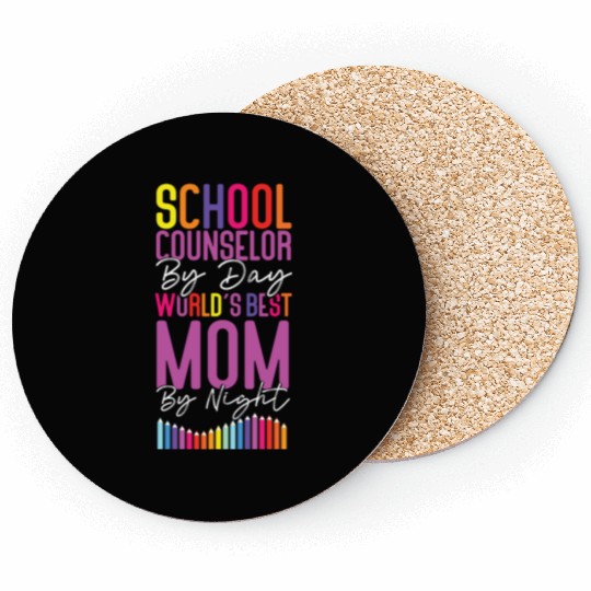 School Counselor Mom School Coasters
