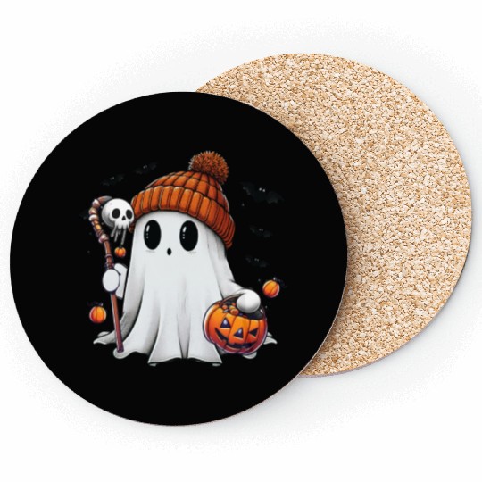 Bruh Ghost Halloween Coasters