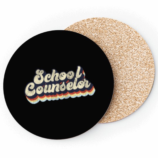 School Counselor Retro Vintage Coasters