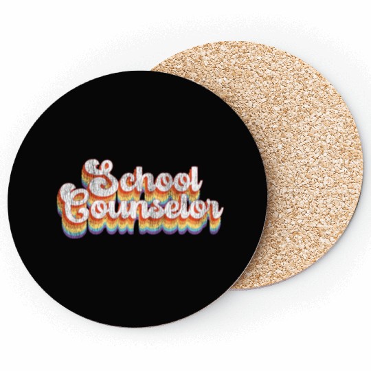 School Counselor Retro Vintage Coasters