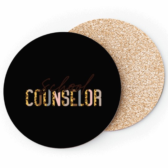 School Counselor Leopard Cheetah Coasters