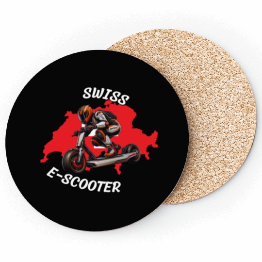 Swiss e-scooter rider Switzerland sport desing Coasters