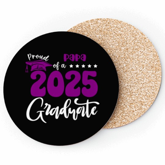 Proud Papa Graduate 2025 Senior Class of 2025 Grad Coasters