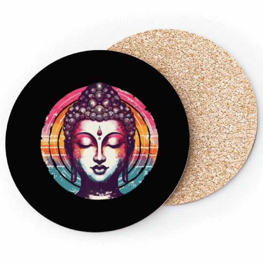 Vintage Buddha Zen Yoga Spiritual Meditation Premi Coasters