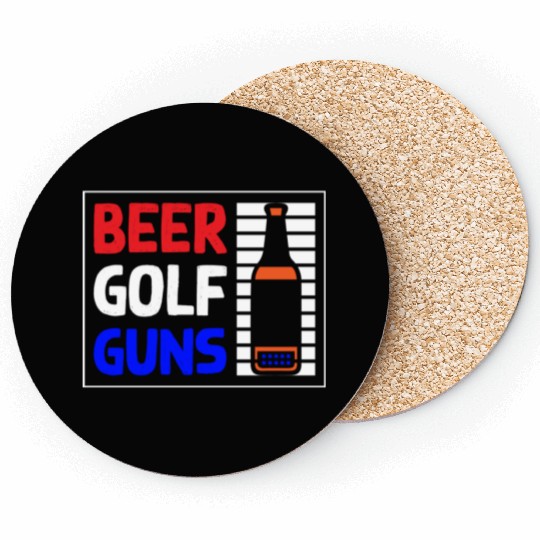 Beer Golf Guns Coasters