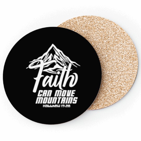 Faith Can Move Mountains Love Jesus Christian Coasters