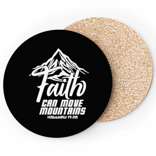 Faith Can Move Mountains Love Jesus Christian Coasters