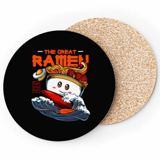 Cute Great Ramen Bowl Japanese Noodles Coasters