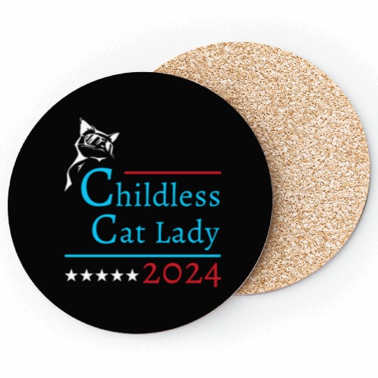 "Childless Cat Lady" Kamala Harris 2024 Coasters
