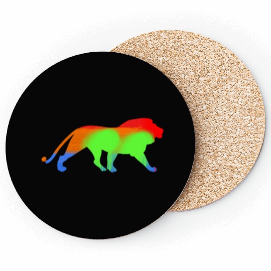 Liger Colorful Body Tiger Lion Hybrid Cross Funny Coasters