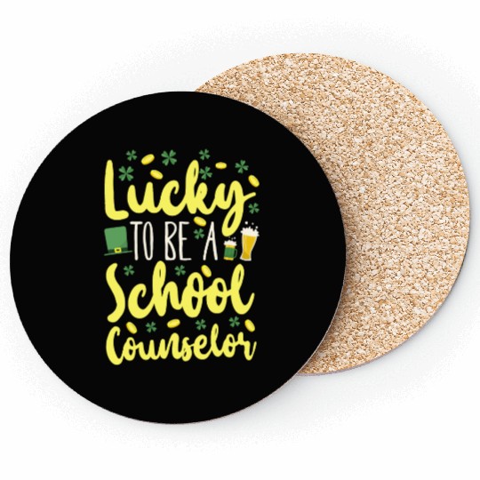School Counselor St Patricks Day Coasters