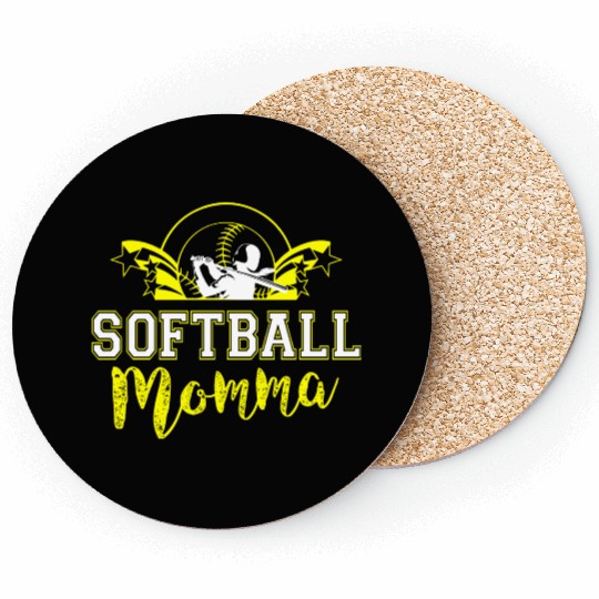 Softball Momma Mom Funny Mommy Mother's Day Coasters