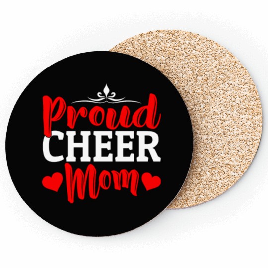 Proud Cheer Mom Cheerleading Mommy Mother's Day Coasters