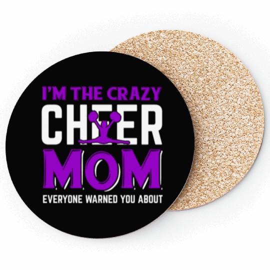 Crazy Cheer Mom Cheerleading Mommy Mother's Day Coasters