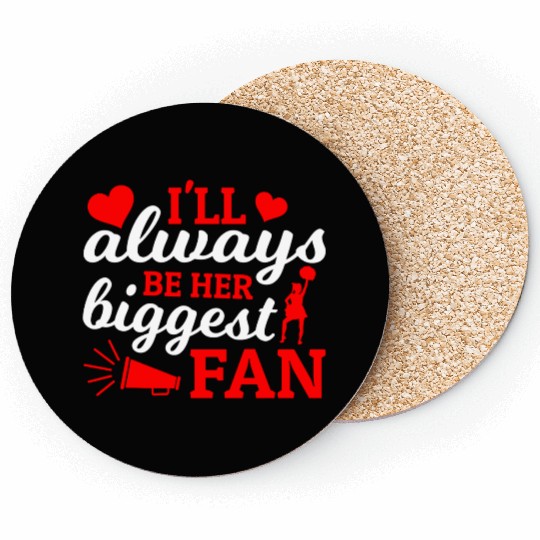 Always Her Fan Cheer Mom Cheerleading Mother's Day Coasters