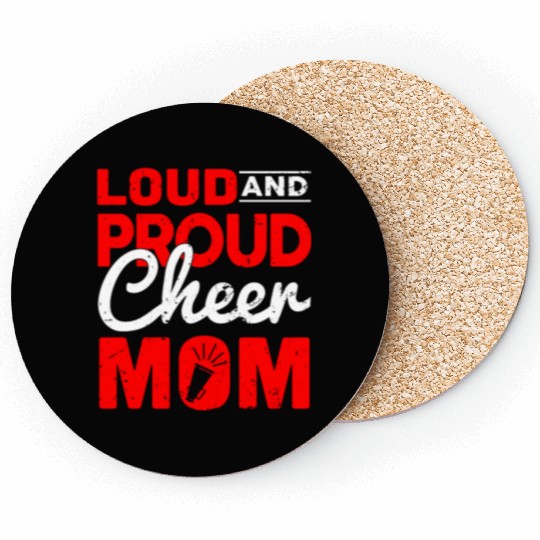 Loud & Proud Cheer Mom Cheerleading Mother's Day Coasters