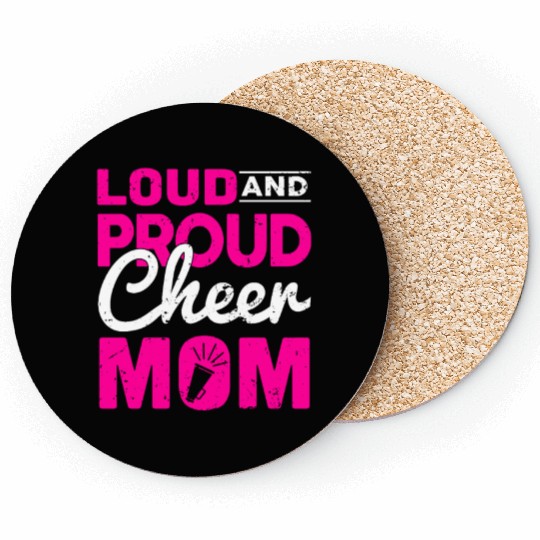 Loud & Proud Cheer Mom Cheerleading Mother's Day Coasters