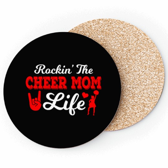 Rockin Cheer Mom Life Cheerleading Mother's Day Coasters